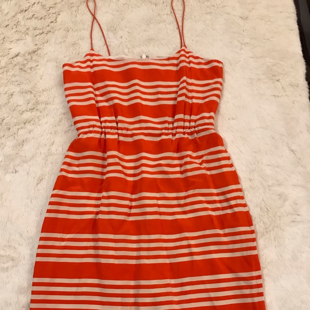 Orange spaghetti strap silk J.Crew dress size 2
